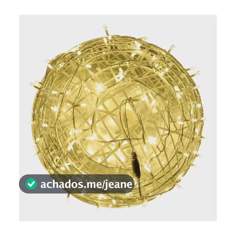 Bola Vazada 150 Leds 40cm Decoração Natal Externo 220v Branco Quente Lisa