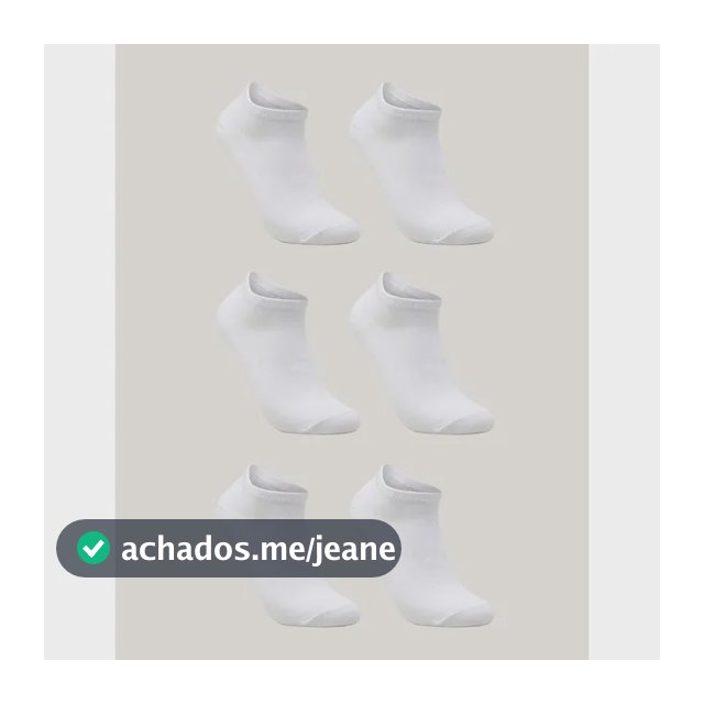 Kit De 6 Pares De Meias Masculino E Feminino Sapatilha Lupo Branco Liso 33-36