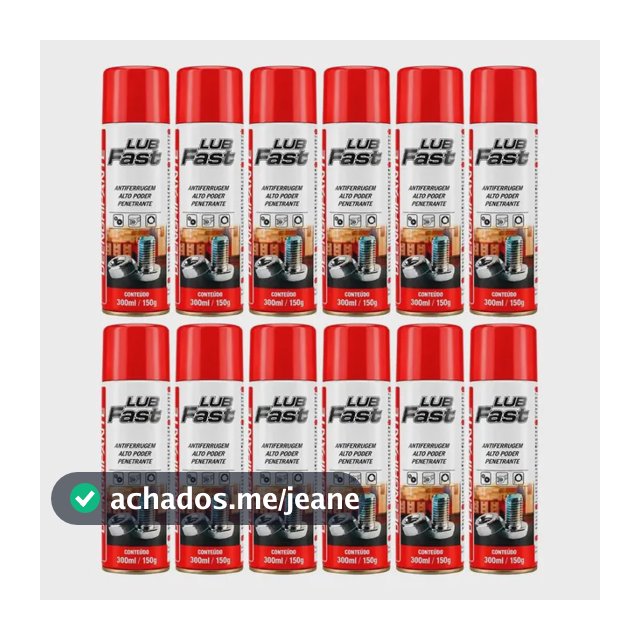 Kit 12 Spray Desengripante Lubfast 300ml Lubrificante Multiuso