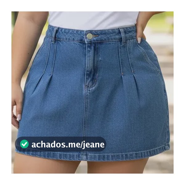 Marrice Shorts Saia Jeans Duplo Plus Size Com Pregas