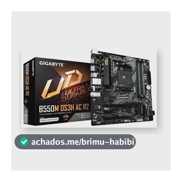 Placa Mae Gigabyte B550m Ds3h Ac R2 Preto