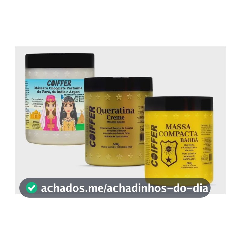 Kit Cronograma Capilar Coiffer Hidrata + Nutre + Reconstrói