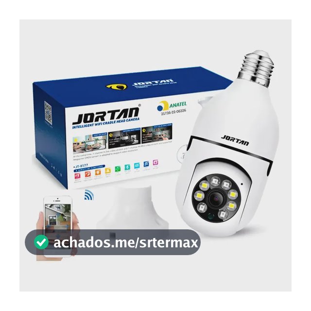 Câmera Lâmpada Segurança Inteligente Visão Noturna Hd Wifi Cor Branco