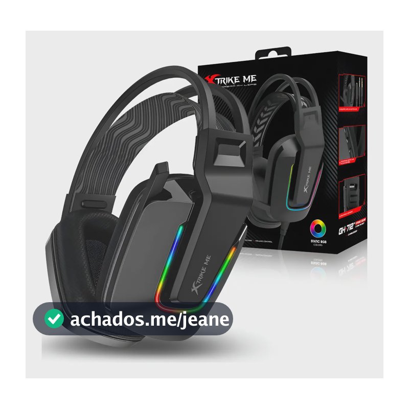 Fone Headset Gamer Usb P3 Para Pc Xbox Series S Ps4 Ps5 7 1 Preto