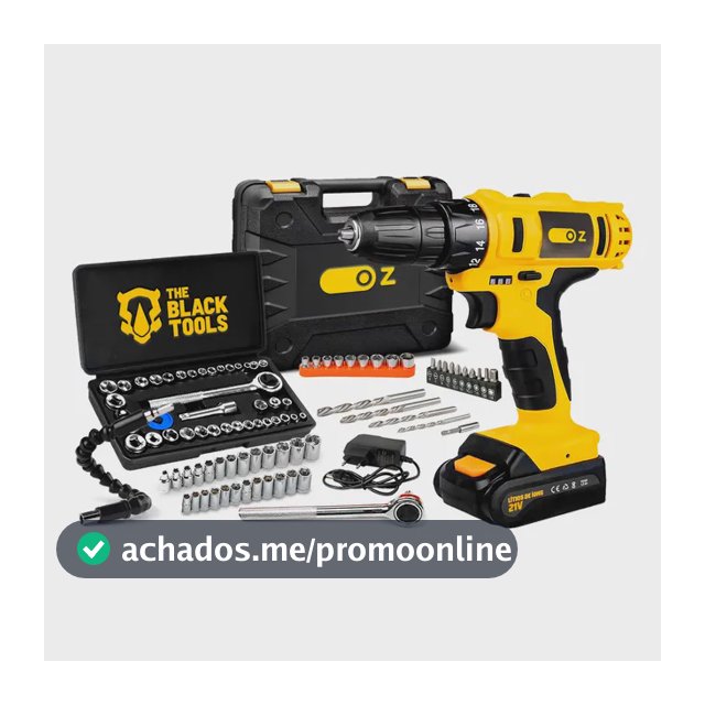 Furadeira De Impacto A Bateria 21v + Jogo De Soquetes 40 Pçs