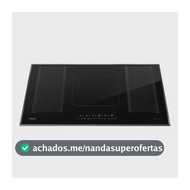 Cooktop de Indução 5 Bocas Dako Select com 2 Zonas Flexíveis e 7200W com Mesa em Vidro Cerâmico 220 V