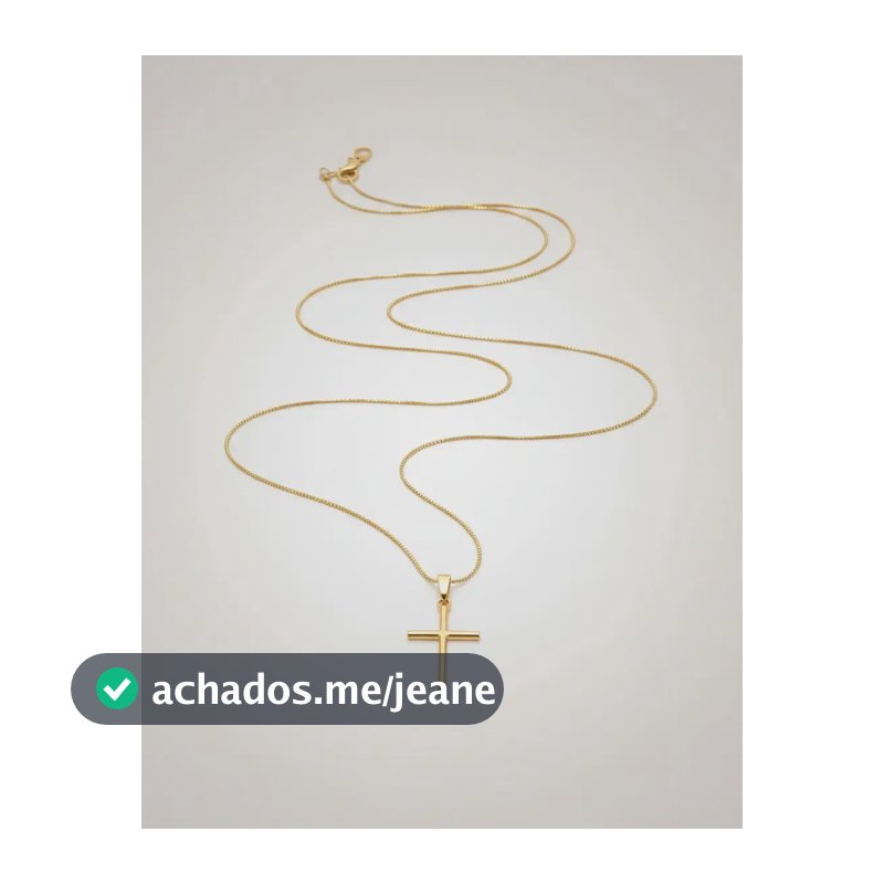 Correntinha Feminina 45cm Crucifixo Detalhado Banhados Ouro Dourado