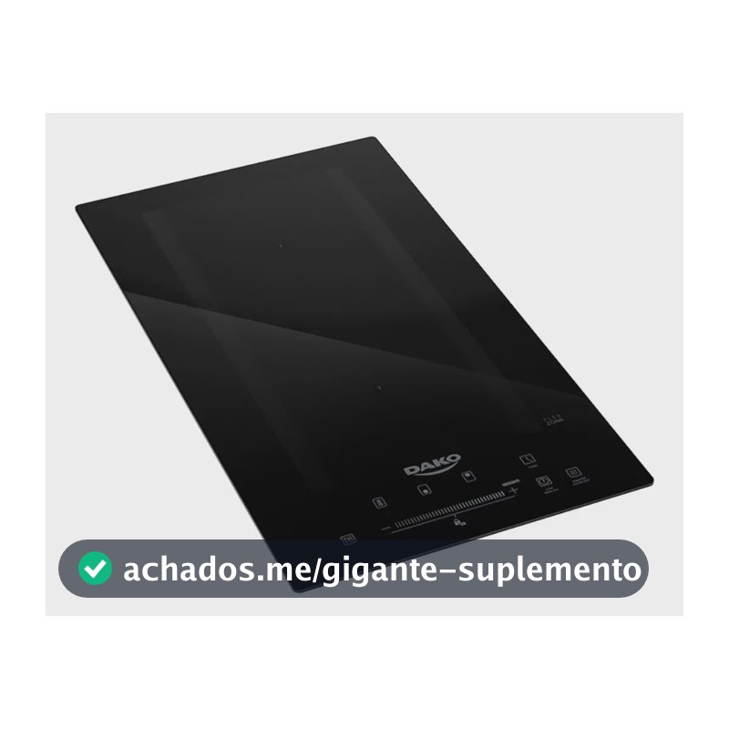 Cooktop De Indução 2 Bocas Dako Com Zona Flexível e 9 Níveis de Potência Mais Turbo