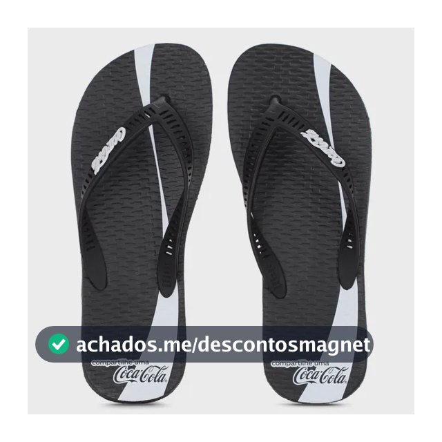 Chinelo Coca-cola Masculino Preto Super Macio