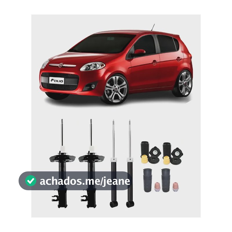 4 Amortecedores + 4 Kits Palio Attractrive 2013 2014 2015 16