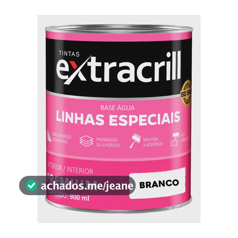 Tinta Esmalte/óleo 900ml Base D'água Extracrill - Branco Branco Premium