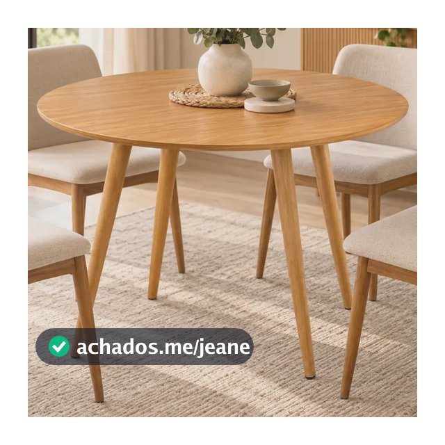 Mesa De Jantar Redonda Amora 90cm Tampo Mdf Pés Palito Retrô