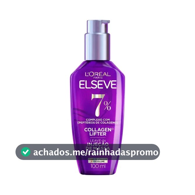 L'oréal Paris Elseve Collagen Lifter Leave-in Sérum Capilar Para Cabelos Finos Injeção de Massa com Peptídeos de Colágeno Aumenta o Volume em 61% e Encorpa os Fios por 72h 100ml