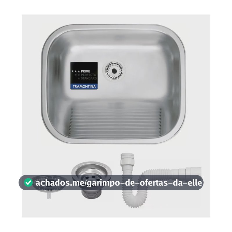 Tanque Tramontina Hera 34l 50x40 Grande Prime Inox Acetinado
