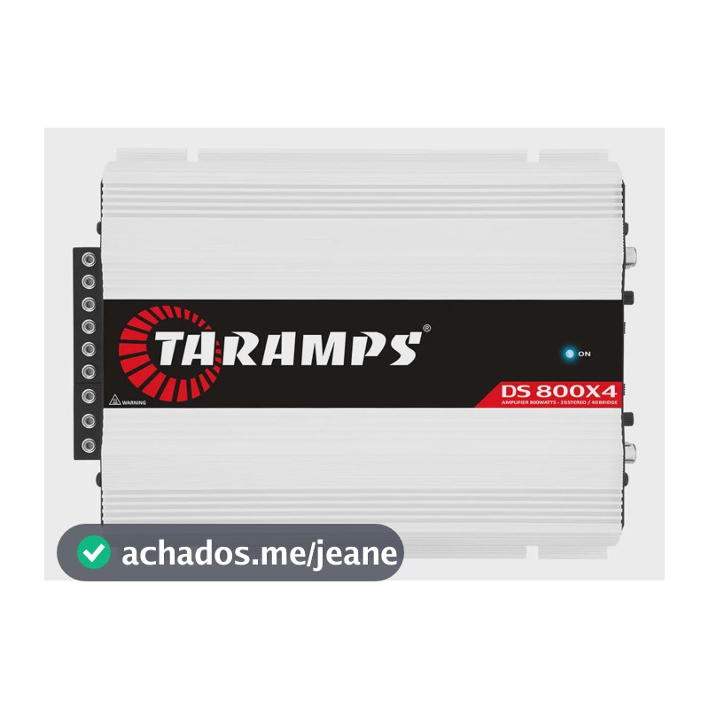 Módulo Amplificador Taramps DS 800X4 800W RMS para Som Automotivo de 4 Canais e 2 Ohms