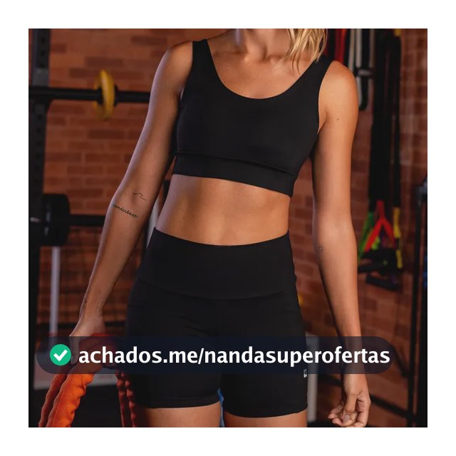 Conj Blackout Top + Shortinho Com Bolsos Zero Transparência  Preto Liso G