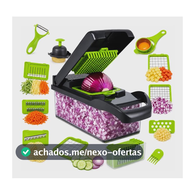 Cortador Fatiador Ralador De Legumes 16 Em 1 Multifuncional Cortador Fatiador Ralador 16 Peças