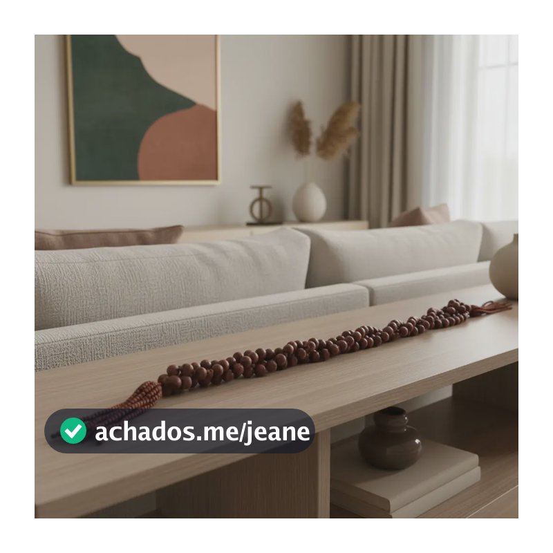 Colar Decorativo Para Mesa De Bolas E Franjas De Madeira Marrom