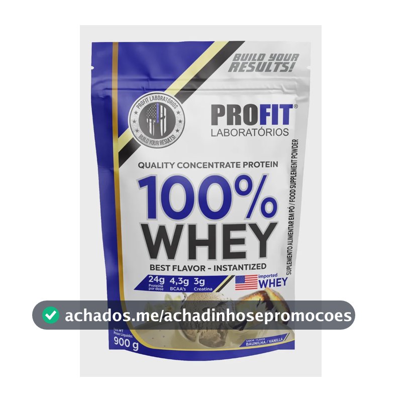 Whey protein Profit 100% Quality Concentrate em pó sabor Baunilha x 900g