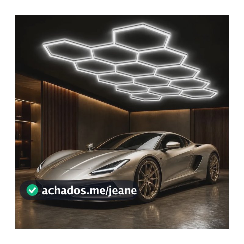 VOLTIS - Luminária Led hexágono Colmeia 5 Células Estrutura Luminárias de Teto Branco deal para oficinas, quartos, barbearias e salas de jogos. 6500K, bivolt, 192W.Ultrabrilhante