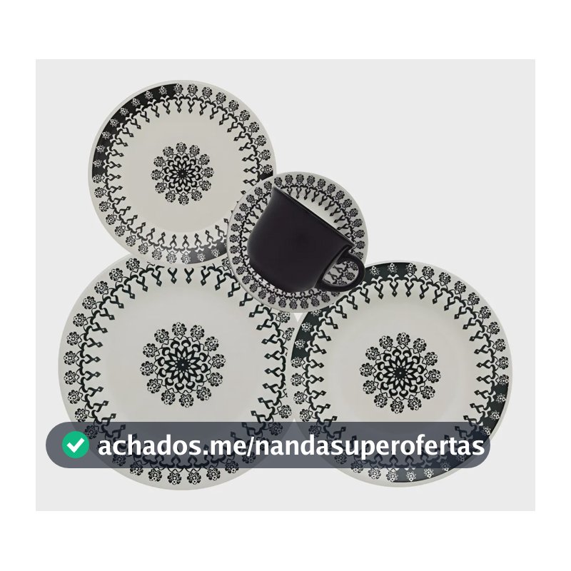 Aparelho De Jantar Oxford Cerâmica Folk 20 Pç Cor Estampado
