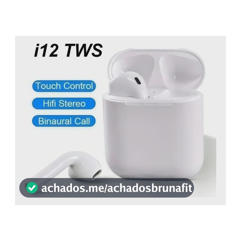 Fone Ouvido I12 Fone Bluetooth Touch I12 Recarregável Cor Azul