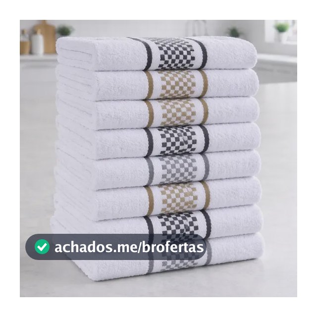 Kit 10 Panos De Prato Felpudo Atoalhado Premium Luxo 40x60 Multicolorido Quadriculado