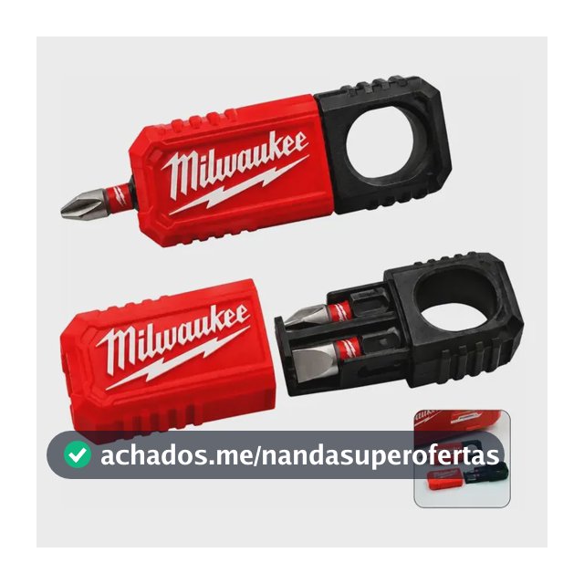 Porta Bits Milwaukee 2 Bits Chaveiro Organizador Compacto