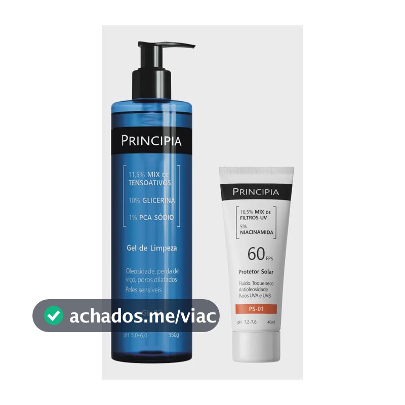 Principia Kit Gel De Limpeza Gl-02 + Protetor Solar Fps 60 Todo Tipo De Pele Dia/noite