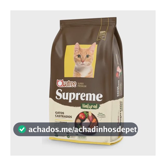 Ração Quatree Supreme Gatos Castrados Frango 10.1kg