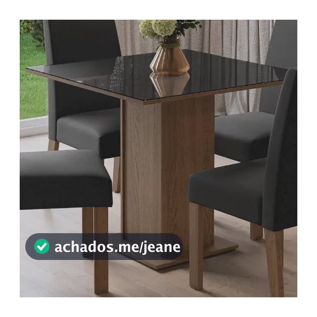 Sala De Jantar Tampo De Vidro 4 Cadeiras R/p/o Sines Madesa Marrom