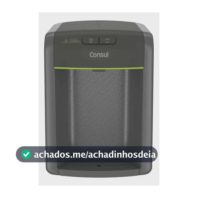 Purificador de água Consul cinza refrigerado com proteção antibactérias CPB34AF