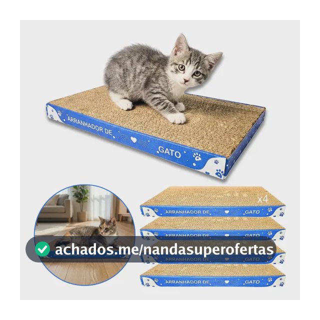 Kit 4x Arranhador Gato Papelão Protetor Sofá Unha Antistress Bege