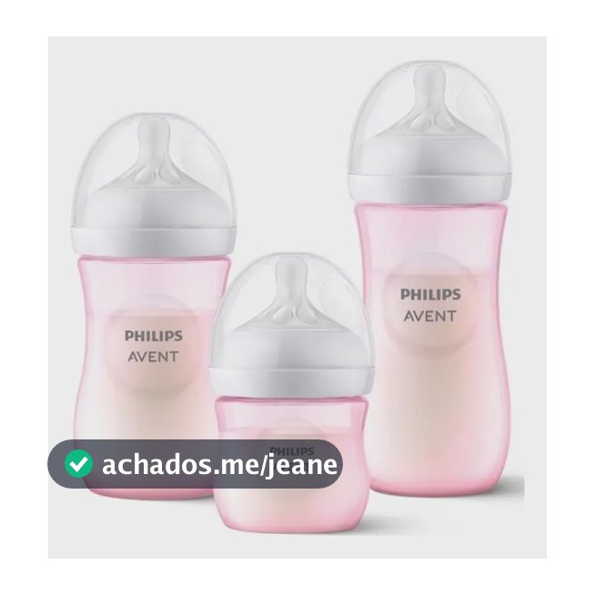 Kit 03 Pcs Mamadeira Petala Avent 125/260/330ml Rosa