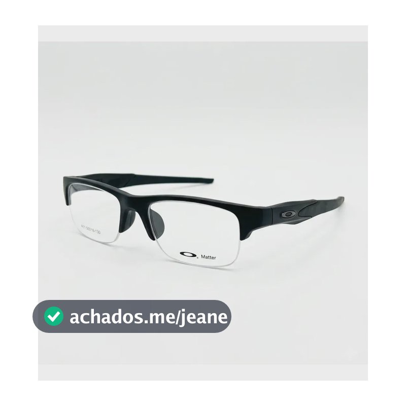 Armação Óculos Crosslink Meioaro Nylon Haste Removive+estojo Todo Preto