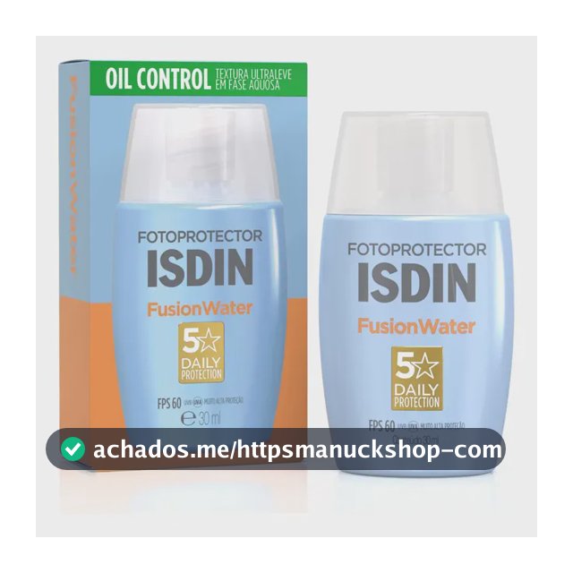 ISDIN Protetor Solar Facial Fusion Water 5 Stars Sem Cor FPS 60 - 30ml