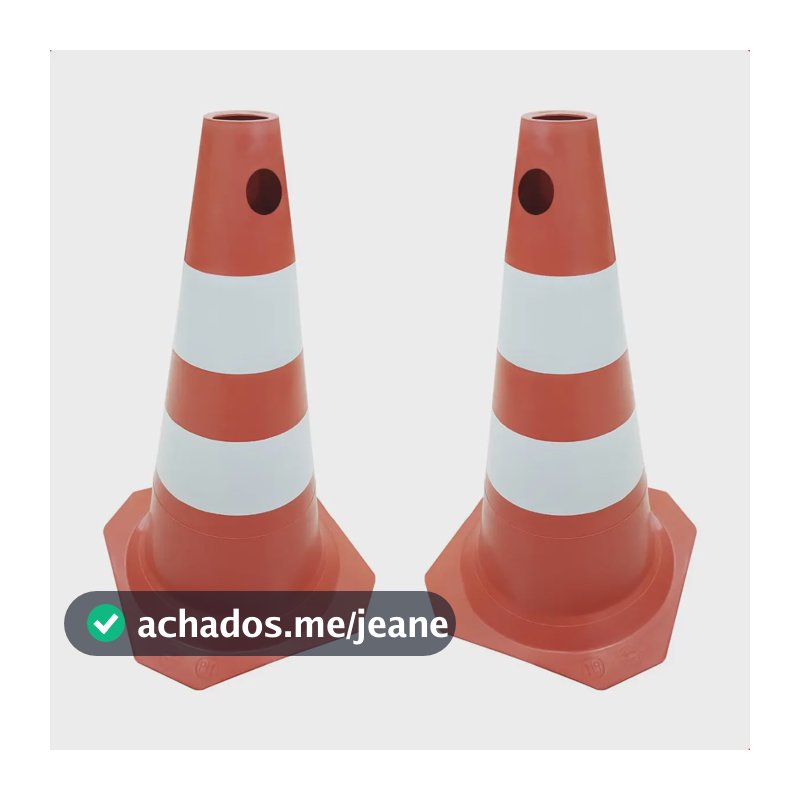 Kit 2 Cone De Sinalização Rígido 50cm Trânsito Segurança Cor Laranja
