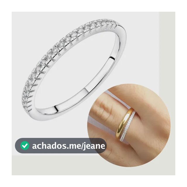 Anel Aparador De Alianca Prata 925 Zirconias Fino