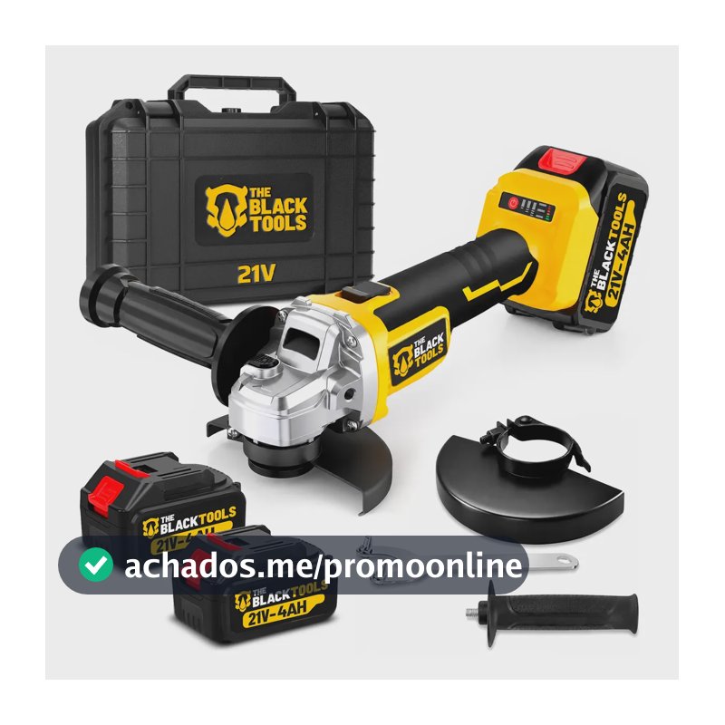 Esmerilhadeira Angular A Bateria 4000mah 4.1/2 125mm 21v Amarelo 127v/220v 60hz