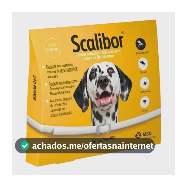 Coleira Antiparasita Scalibor 65 cm Proteção 4 Meses Pulgas e Mosquitos