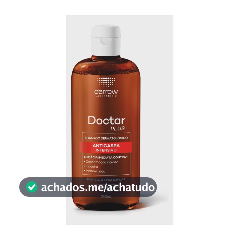 Shampoo anticaspa dermatológico Darrow Doctar Plus 240ml sem sulfatos