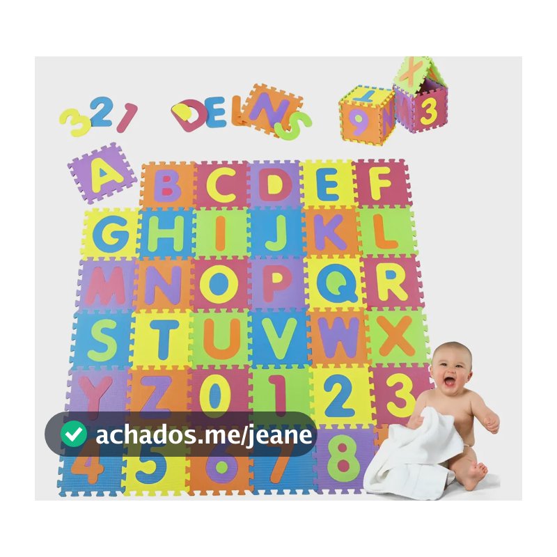 Kit Piso De Borracha Infantil Alfabeto Completo+numero 36pçs Colorido