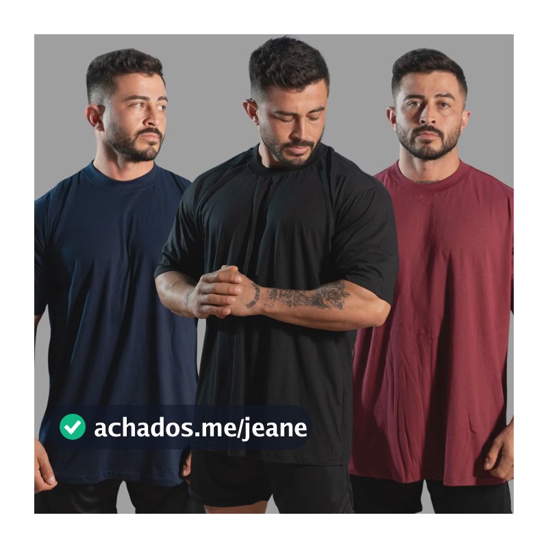 Kit 3 Camisetas Oversized Para Academia E Dia A Dia Algodão Preto/azul Marinho/bordo G1