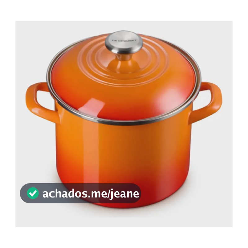 Stockpot Le Creuset 7,6l 22cm Aço Esmaltado Laranja Com Puxador Inox