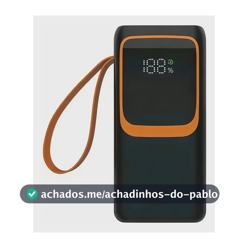Power Bank Turbo 50.000mah Carregador Portátil Digital Usb Preto