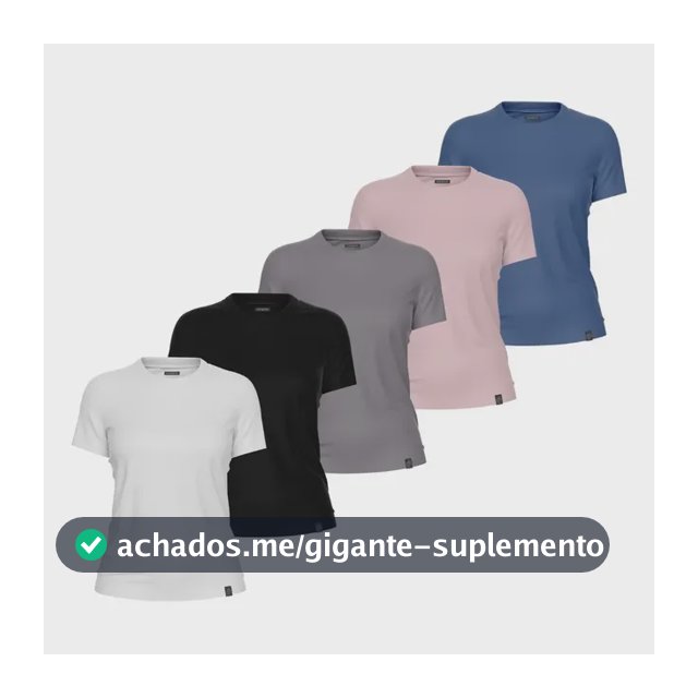 Kit 5 Camisetas Feminina Tshirt Basica Algodao Premium