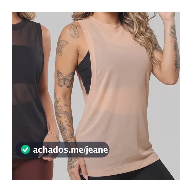 Kit 2 Regata Feminina Moda Academia Transparente Fitness