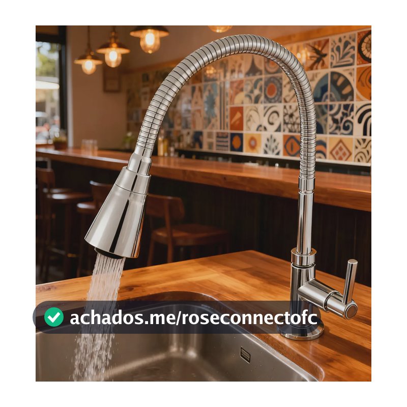 Torneira De Bancada Para Cozinha Flexível 2 Jatos Para Pia Prateado Mesa