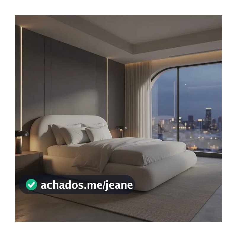Cama Queen Maia Estofada Bouclé Premium Moderna Cabeceira Bege Linho/bouclê