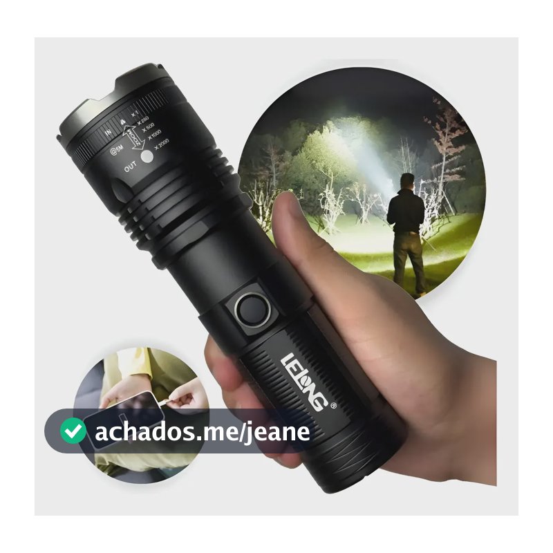 Lanterna Tática Sabre De Luz Mais Forte Do Mundo Led Militar Super Branca Preto
